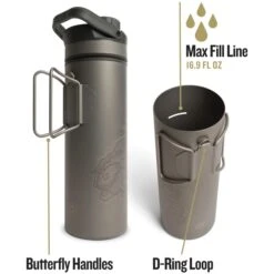 Grayl UltraPress Purifier Titanium Fles Met Waterfilter - 500ml - Olive Drab 24 Grayl UltraPress Purifier Titanium Fles Met Waterfilter - 500ml - Olive Drab -Buitenuitrusting grayl ultrapress purifier titanium bottle with water filter 500ml 4 1494955 2