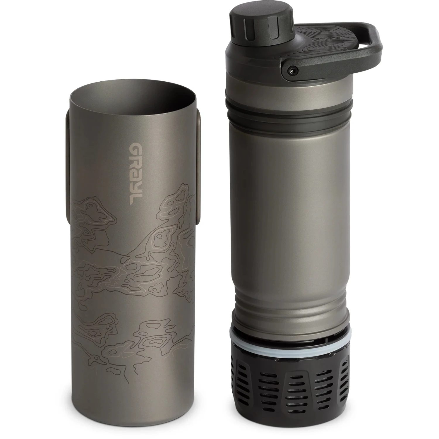 Grayl UltraPress Purifier Titanium Fles Met Waterfilter - 500ml - Covert Black 7 Grayl UltraPress Purifier Titanium Fles Met Waterfilter - 500ml - Covert Black - Afbeelding 5