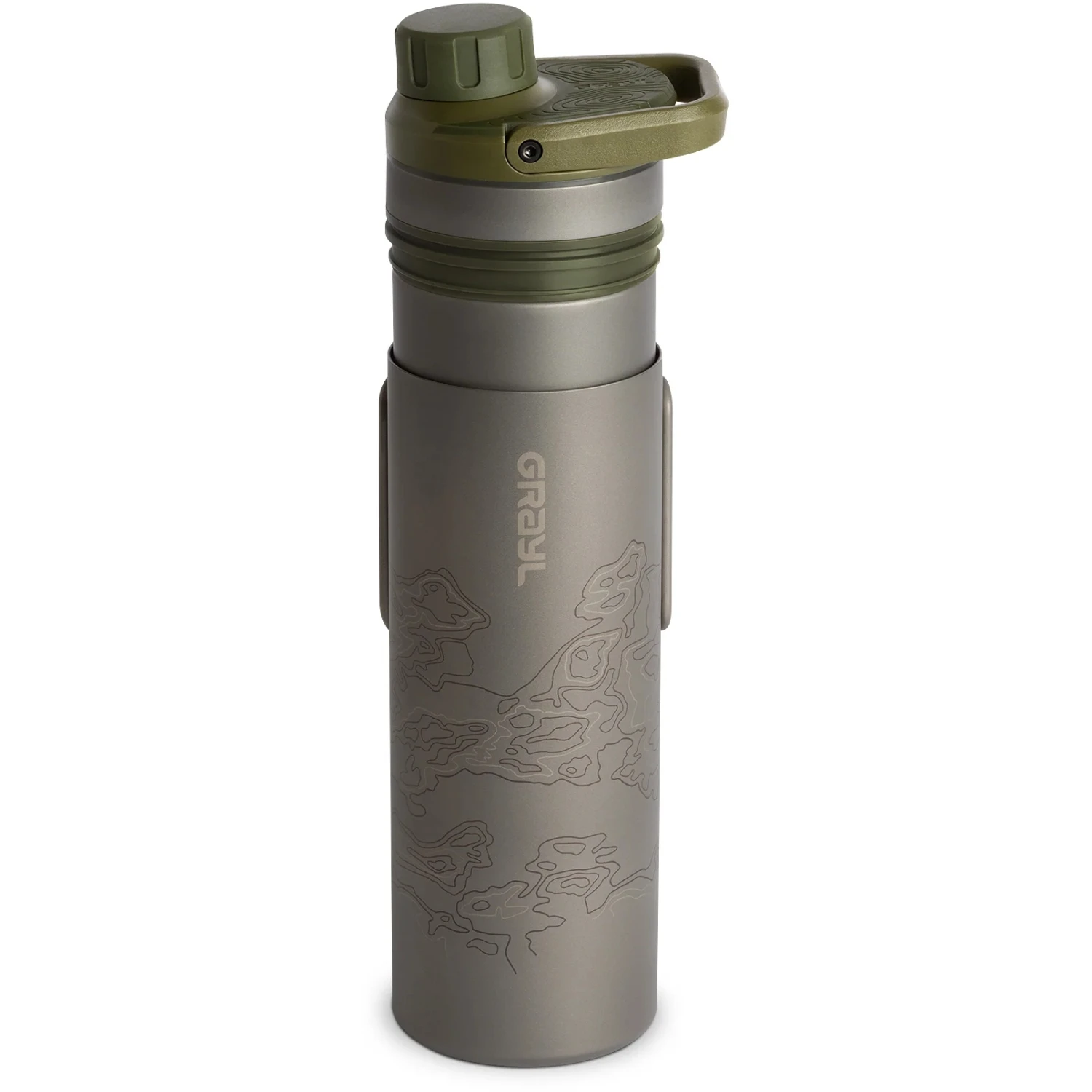 Grayl UltraPress Purifier Titanium Fles Met Waterfilter - 500ml - Olive Drab 4 Grayl UltraPress Purifier Titanium Fles Met Waterfilter - 500ml - Olive Drab - Afbeelding 2