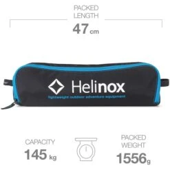 Helinox Beach Chair - Campingstoel - Zwart / Cyan Blue -Buitenuitrusting helinox beach chair black cyan blue 12651r2 02 1383471