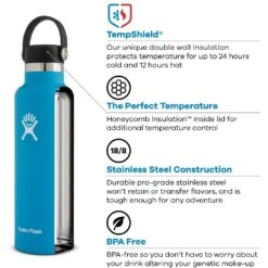 Hydro Flask 21 Oz Standard Mouth Isoleerfles + Flex Dop - 621ml - Dew -Buitenuitrusting hydro flask 21 oz standard mouth insulated bottle flex cap 621ml dew 1 1443243