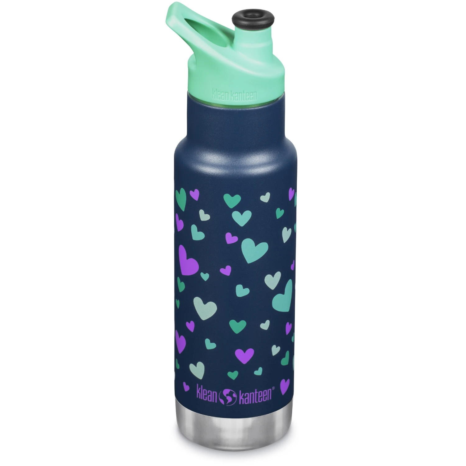 Klean Kanteen Kid Classic Isoleerfles + Sport Cap - 355 Ml - Navy Hearts 3 Klean Kanteen Kid Classic Isoleerfles + Sport Cap - 355 Ml - Navy Hearts