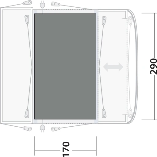 Outwell Maryville 260SA Flex Tenttapijt - Zwart / Grijs 4 Outwell Maryville 260SA Flex Tenttapijt - Zwart / Grijs - Afbeelding 2