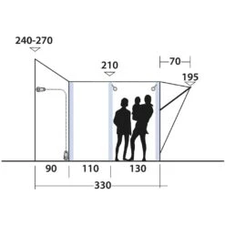 Outwell Newburg 240 Air Tall Awning - Grey -Buitenuitrusting outwell newburg 240 air tall 111246 04 1190053
