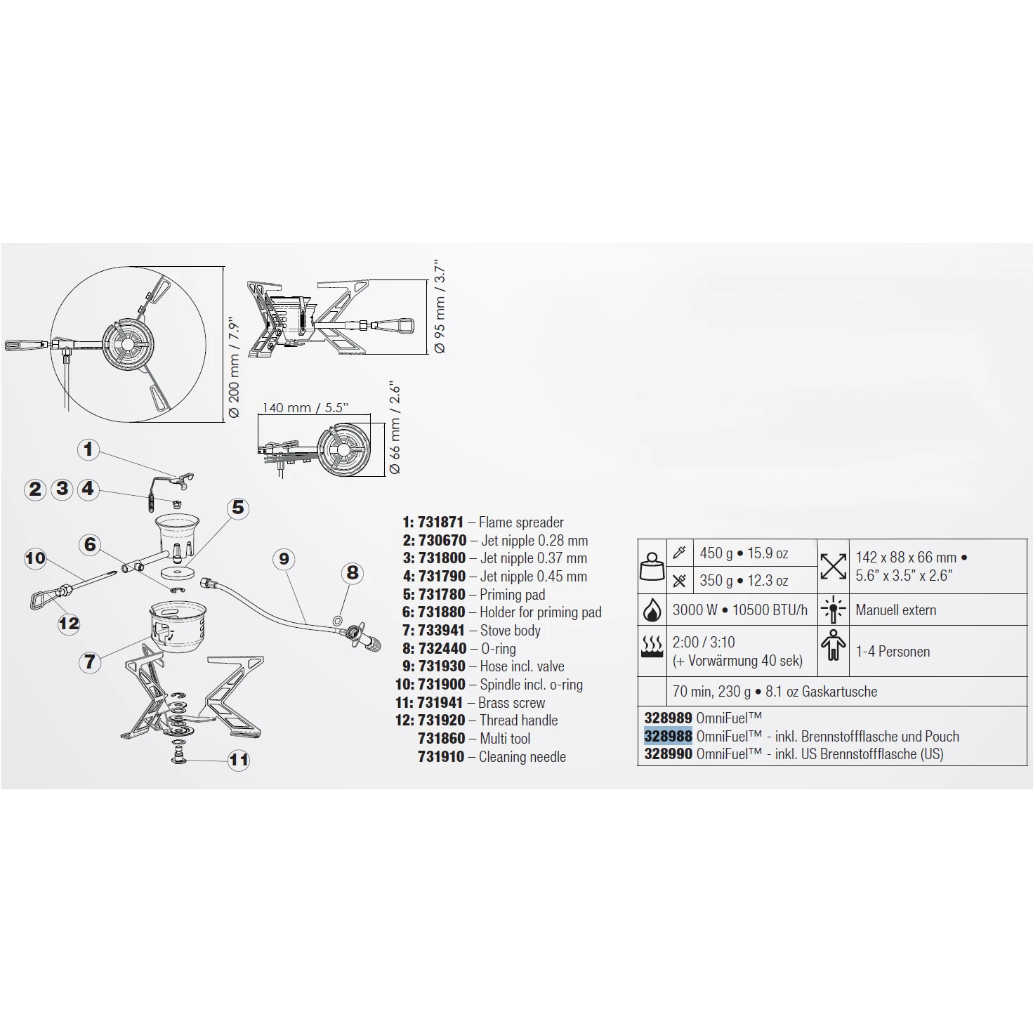 Primus OmniFuel II Stove With Bottle & Pouch 4 Primus OmniFuel II Stove With Bottle & Pouch - Afbeelding 2