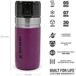Stanley GO SERIES Isoleerfles - 0.47 Liter - Berry Purple -Buitenuitrusting stanley go series insulated bottle 0 47l berry purple 1 1503605