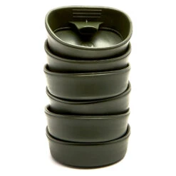 Wildo Fold-a-Cup GREEN Unicolor Set 0.25L - 6 Pieces - Olive